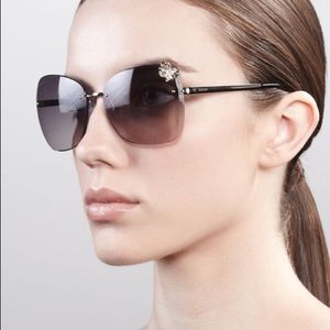 GUCCI Butterfly-Temple Rimless Sunglasses